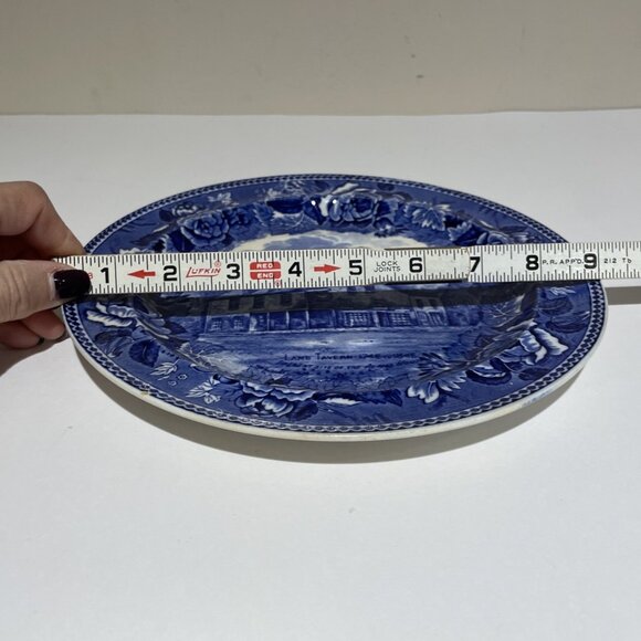 Antique 1899 Wedgwood Adams House Lamb Tavern Collector's Plate Blue 9" RARE - Picture 7 of 7